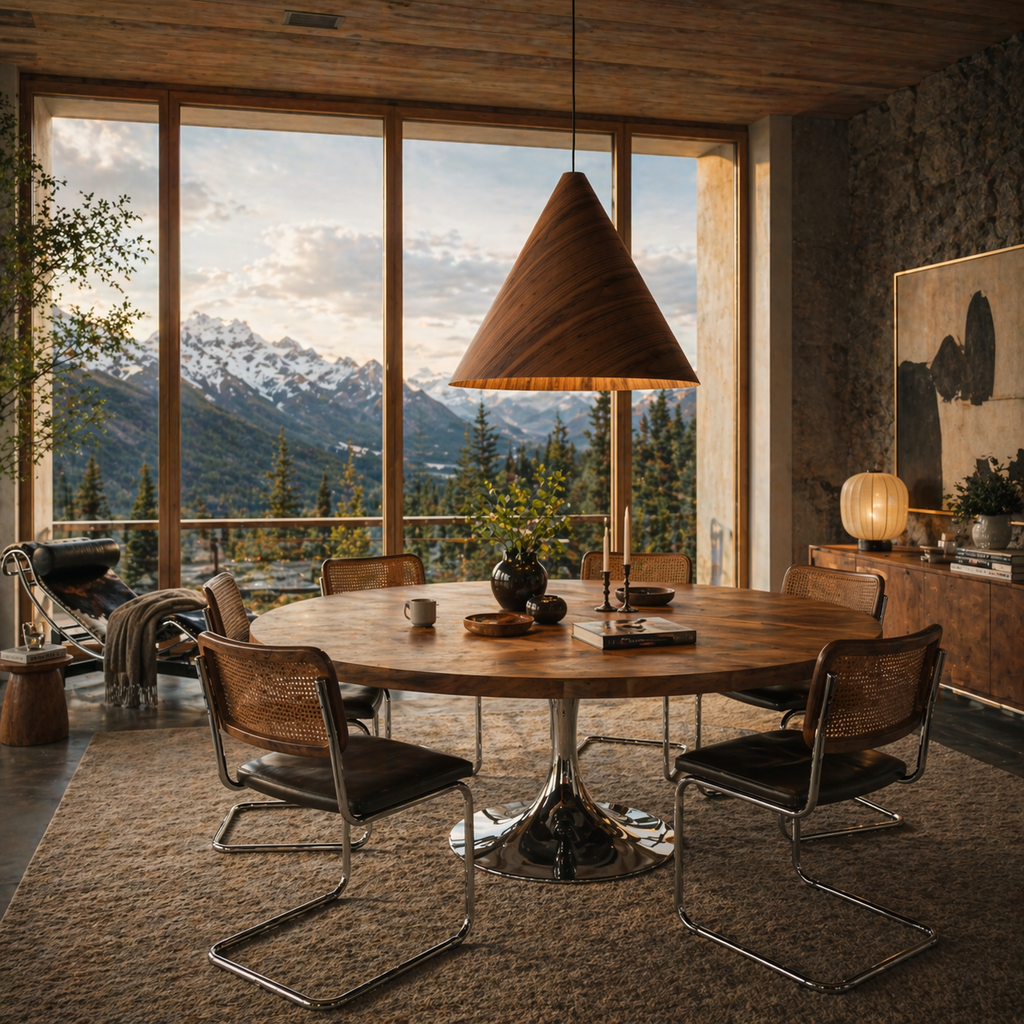 SOLIS Large Scandinavian Wood Pendant Light – Statement Cone Design (Limited Edition)