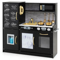 Toddler Pretend Play Kitchen for Boys and Girls 3-6 Years Old-Black