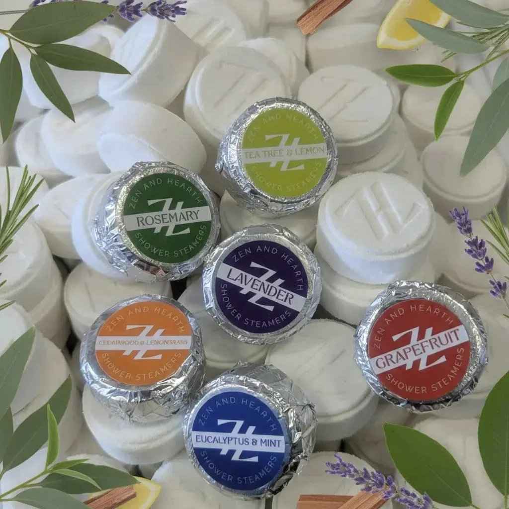 Zen & Hearth Shower Steamer Gift Set – 6 Aromatherapy Scents in Premium Gift Box | Natural Essential Oil Self-Care Gift for Women, Birthdays & Holidays | Handmade in Canada