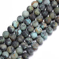 African Turquoise Frosted Gemstone Bead