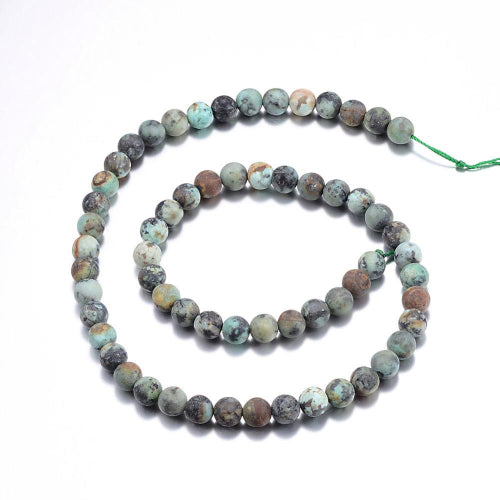 African Turquoise Frosted Gemstone Bead