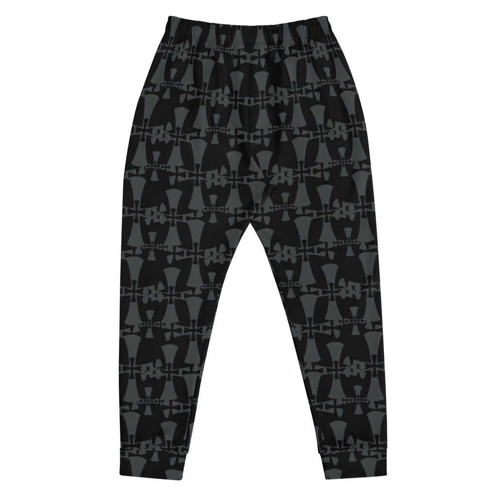 Men's Premium Recycled Fleece Black-Gray Joggers-Allover 3 Crusaders Print