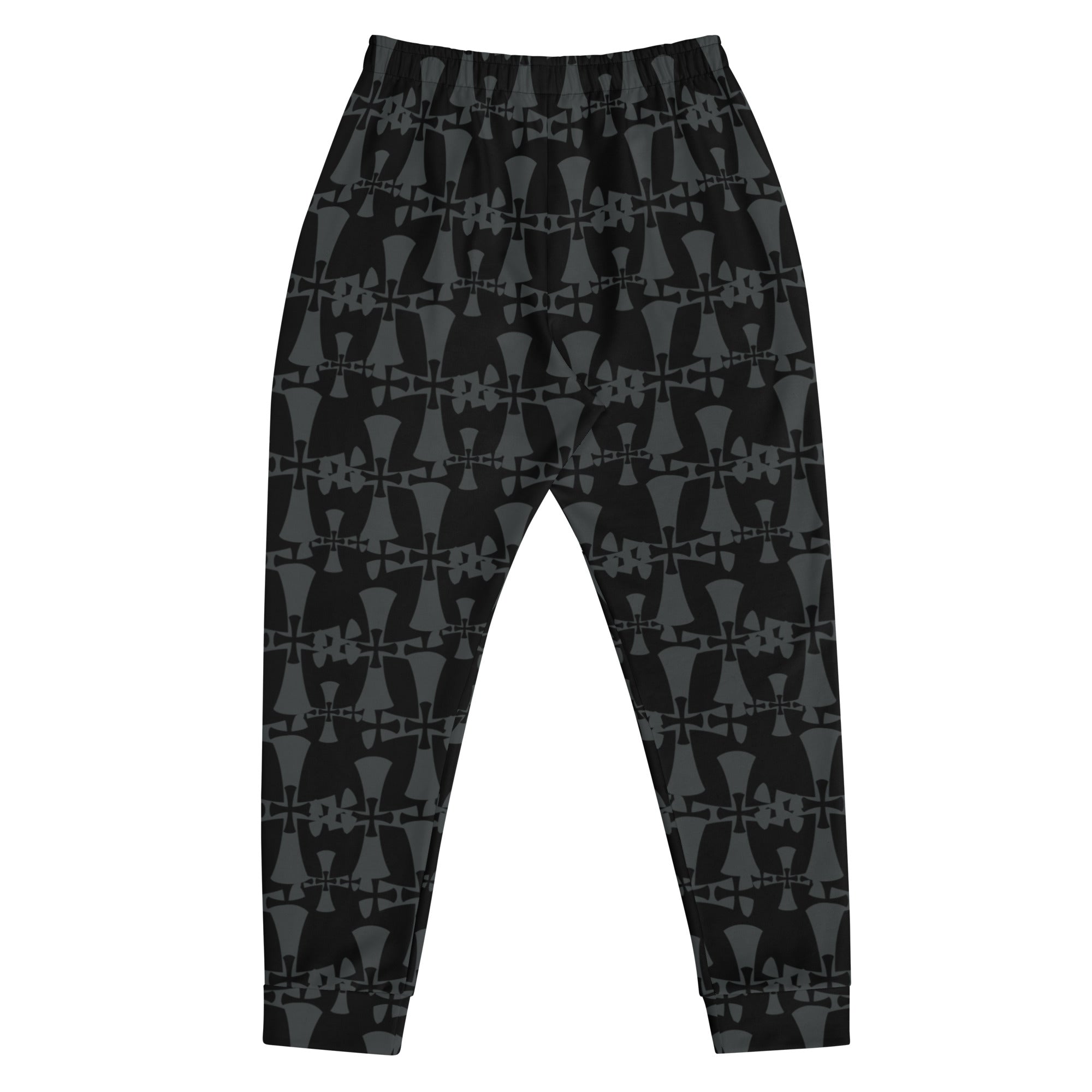 Men's Premium Recycled Fleece Black-Gray Joggers-Allover 3 Crusaders Print