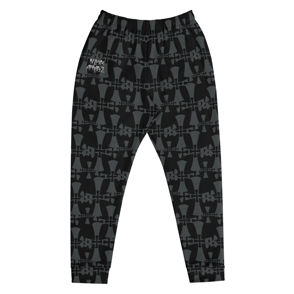 Men's Premium Recycled Fleece Black-Gray Joggers-Allover 3 Crusaders Print
