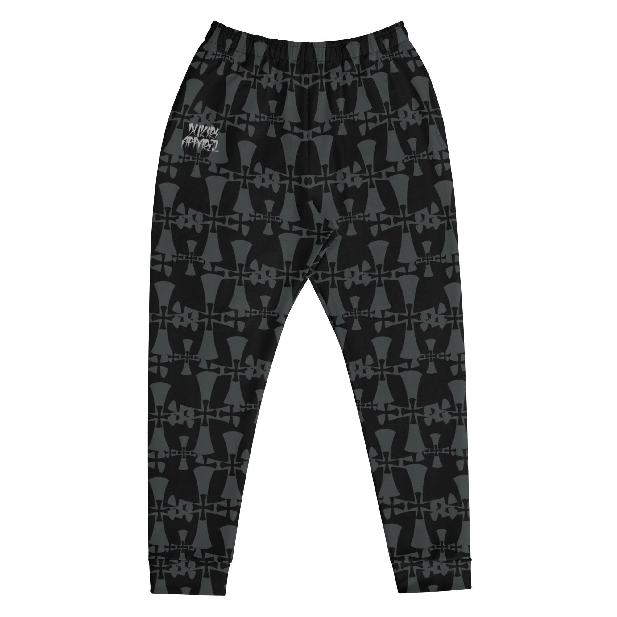 Men's Premium Recycled Fleece Black-Gray Joggers-Allover 3 Crusaders Print