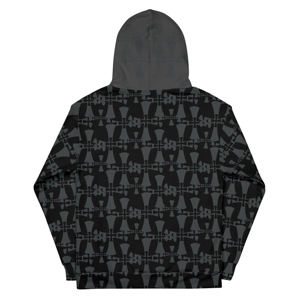 Men's Recycled Premium Black-Gray Hoodie-Allover 3 crusader print