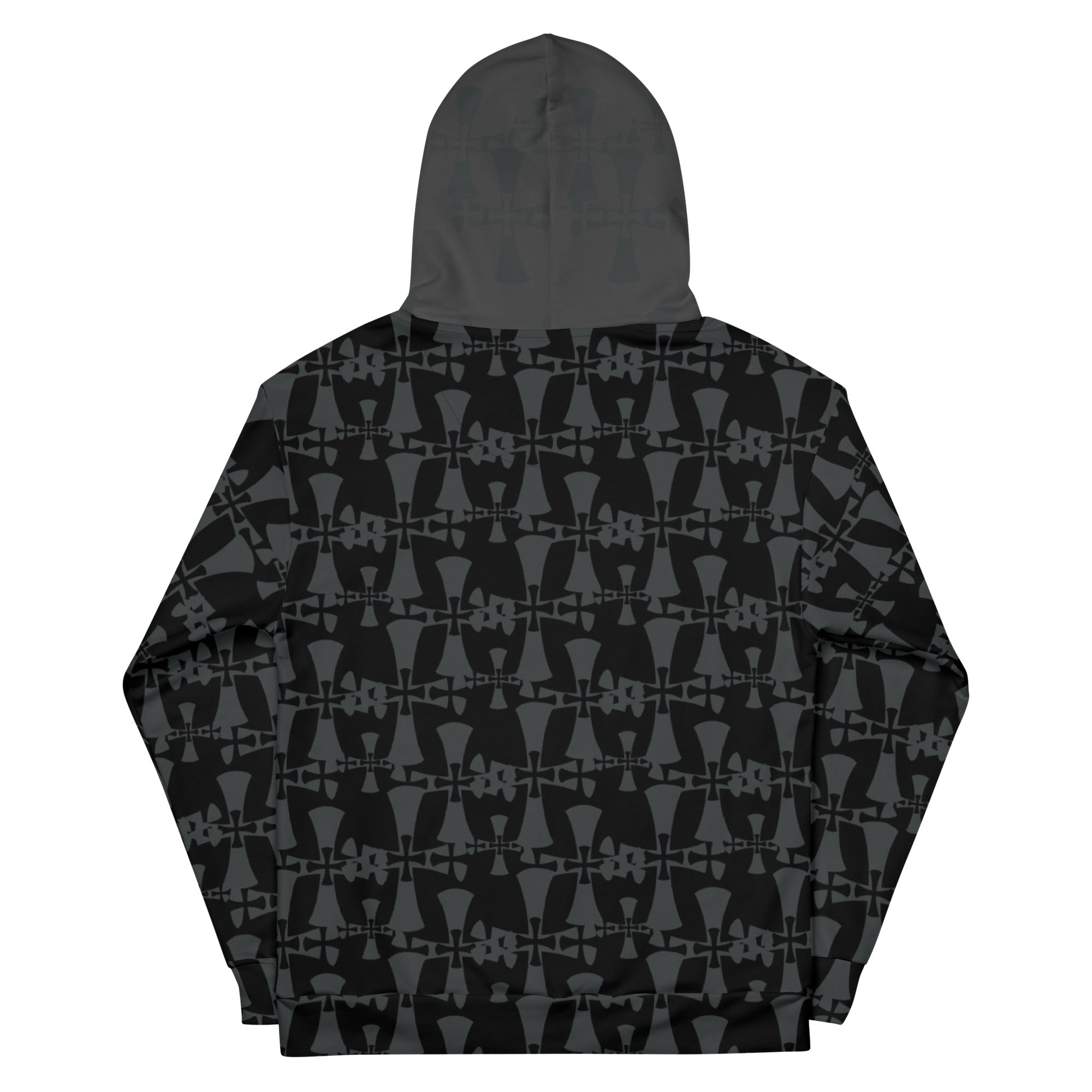 Men's Recycled Premium Black-Gray Hoodie-Allover 3 crusader print