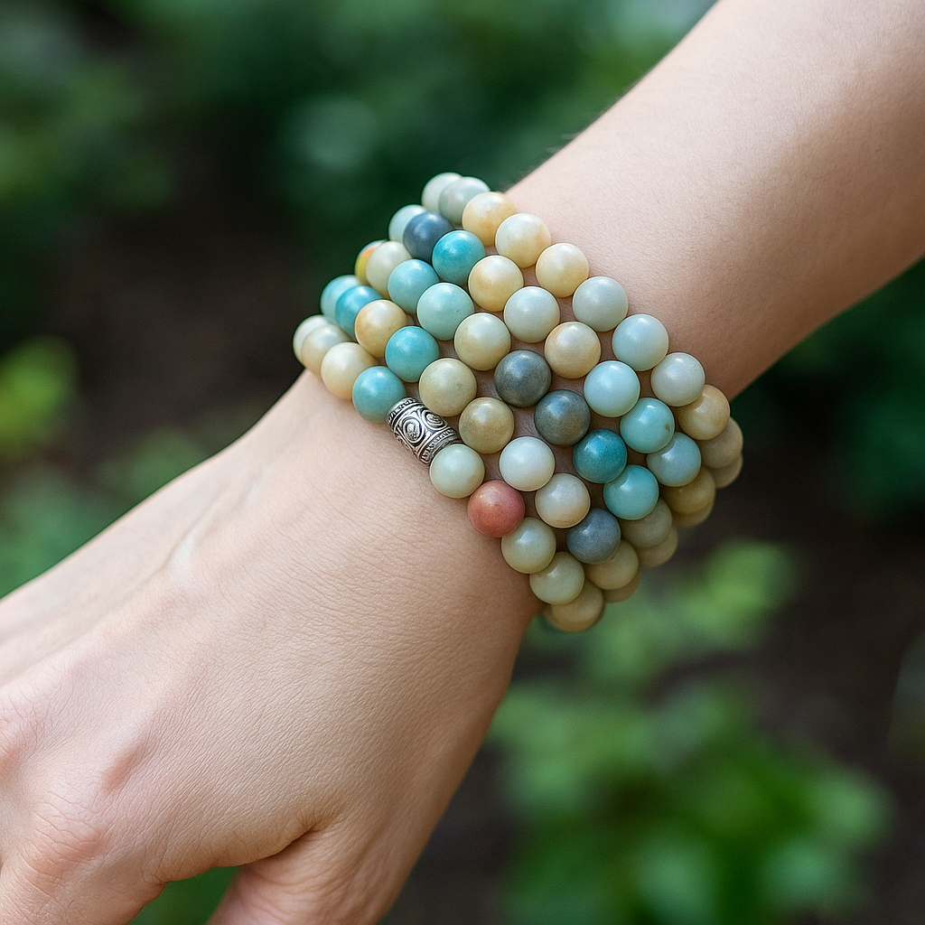 Flower Amazonite Gemstone Bracelet