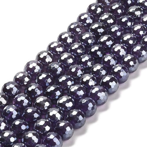Amethyst Electroplated Faceted Gemstone Beads