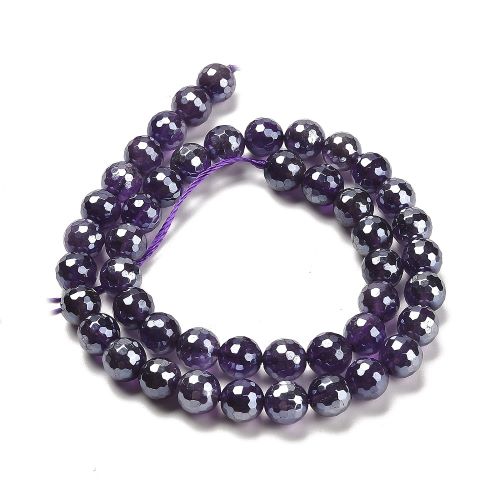 Amethyst Electroplated Faceted Gemstone Beads