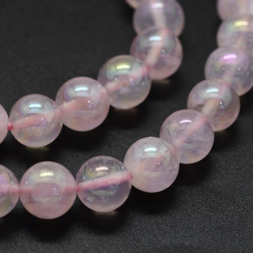 Aura Rose Quartz Gemstone Beads