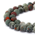 African Bloodstone Frosted Gemstone Beads