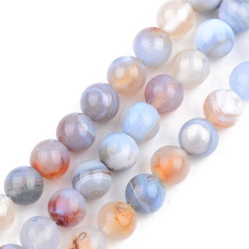 Blue Striped Agate Gemstone Bead