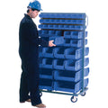 Double-Sided Mobile Bin Rack, Double-sided, 96 bins, 36" W x 24" D x 63" H