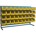 Louvered Rack with Bins, 36 Bins, 72" W x 15" D x 40" H