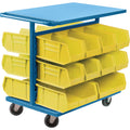Bin Cart with Bins, Double-sided, 20 bins, 24" W x 38-1/2" D x 36-1/2" H