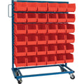 Single-Sided Mobile Bin Rack, Single-sided, 36 bins, 36" W x 16" D x 46-1/2" H
