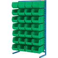 Single-Sided Stationary Bin Rack, 36" W x 12" D x 61" H, 28 Bins