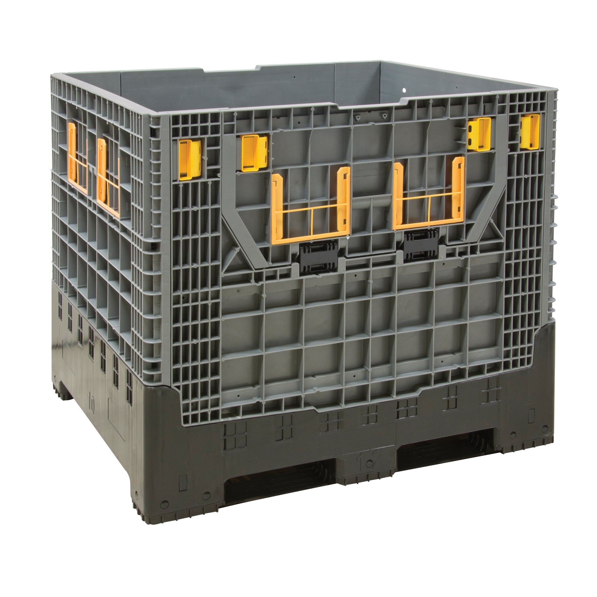 Collapsible Bulk Container, 47.2" L x 39.4" W x 39.4" H, Grey