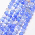 Fire Crackle Agate Cornflower Blue Faceted Gemstone Bead