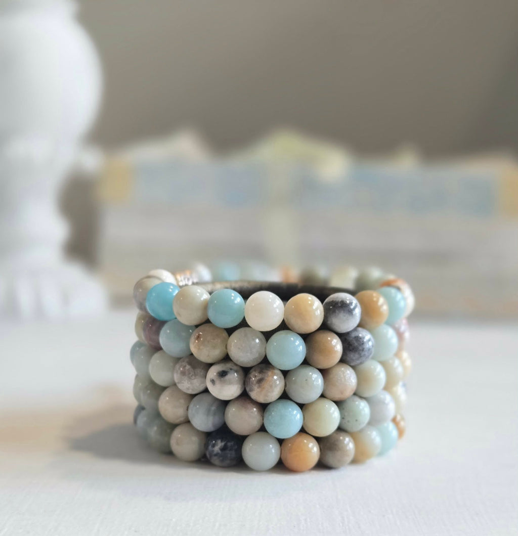 Flower Amazonite Gemstone Bracelet