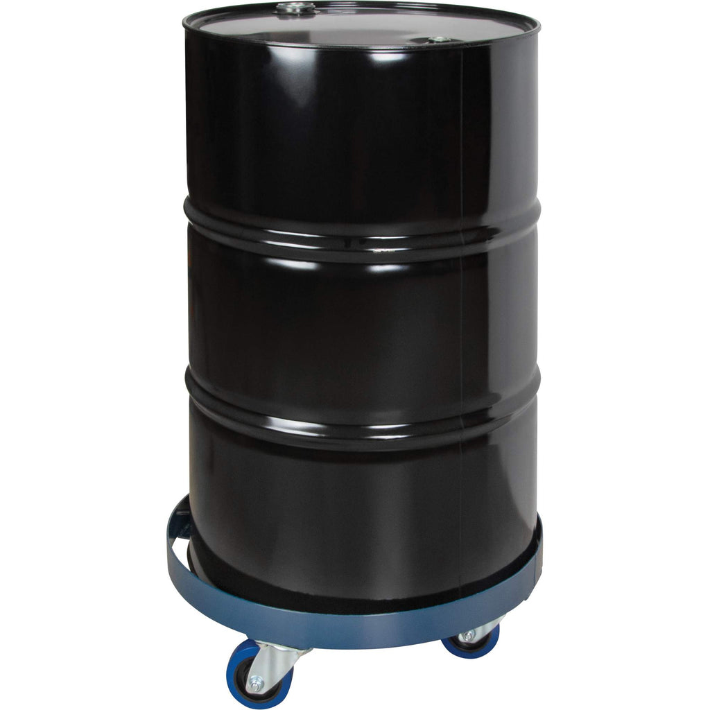 Drum Dolly, Steel, 1400 lbs. Capacity, 24" Diameter, Blue Elastic Casters