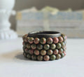 Unakite Gemstone Bead Bracelet
