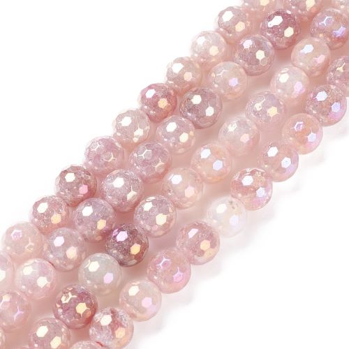 Strawberry Quartz Electroplated Faceted Gemstone Beads