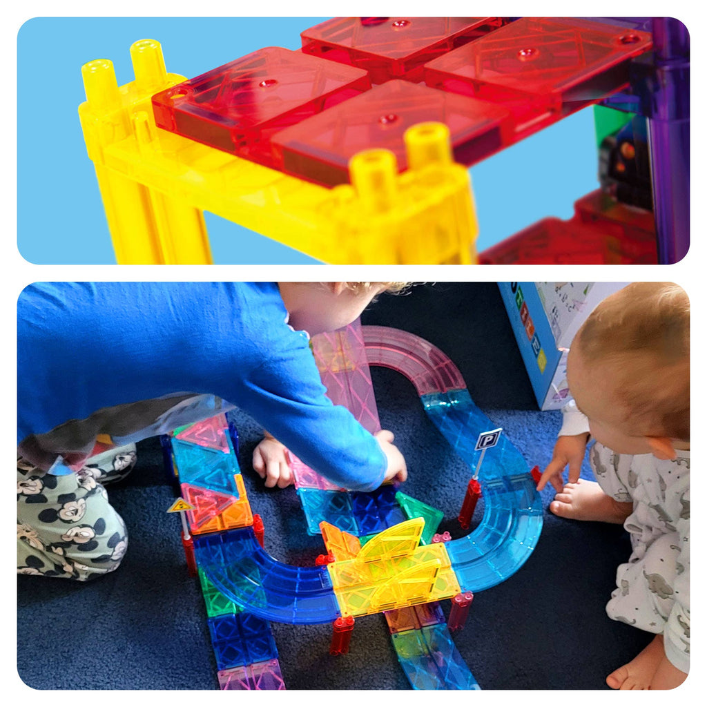 PicassoTiles - PicassoTiles 30pc Magnetic Race Track Building Set