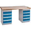 Pre-Designed Workbench, Dual Drawers, 2500 lbs. Cap., 60" W x 36" D, 34" H