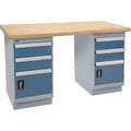 Heavy-Duty Workbench, Dual Drawers, 1500 lbs. Cap., 72" W x 30" D, 34" H