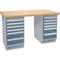 Pre-Designed Workbench, Dual Drawers, 2500 lbs. Cap., 72" W x 36" D, 34" H