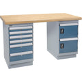 Heavy-Duty Workbench, Door & Drawers, 1500 lbs. Cap., 72" W x 30" D, 34" H
