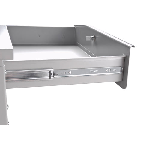 Cabinet Style Shop Desk, 34-1/2" W x 30" D x 53" H, Grey