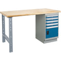 Heavy-Duty Workbench, Door w/ Drawer Combination, 1500 lbs. Cap., 60" W x 30" D, 34" H