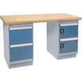 Workbench, Door & Drawers, 2500 lbs. Cap., 60" W x 36" D, 34" H