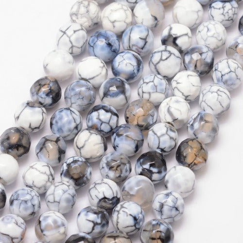 Fire Crackle Agate Faceted Gemstone Bead