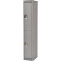 Lockers, 2 -tier, 12" x 18" x 72", Steel, Grey, Rivet (Assembled)