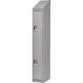 Assembled Lockers, 2 -tier, 12" x 18" x 72", Steel, Grey, Rivet (Assembled)