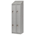 Assembled Lockers, 2 -tier, Bank of 2, 24" x 18" x 72", Steel, Grey, Rivet (Assembled)