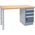 Industrial Duty Workbench, Door w/ Drawer Combination, 1000 lbs. Cap., 24" W x 60" D, 34" H