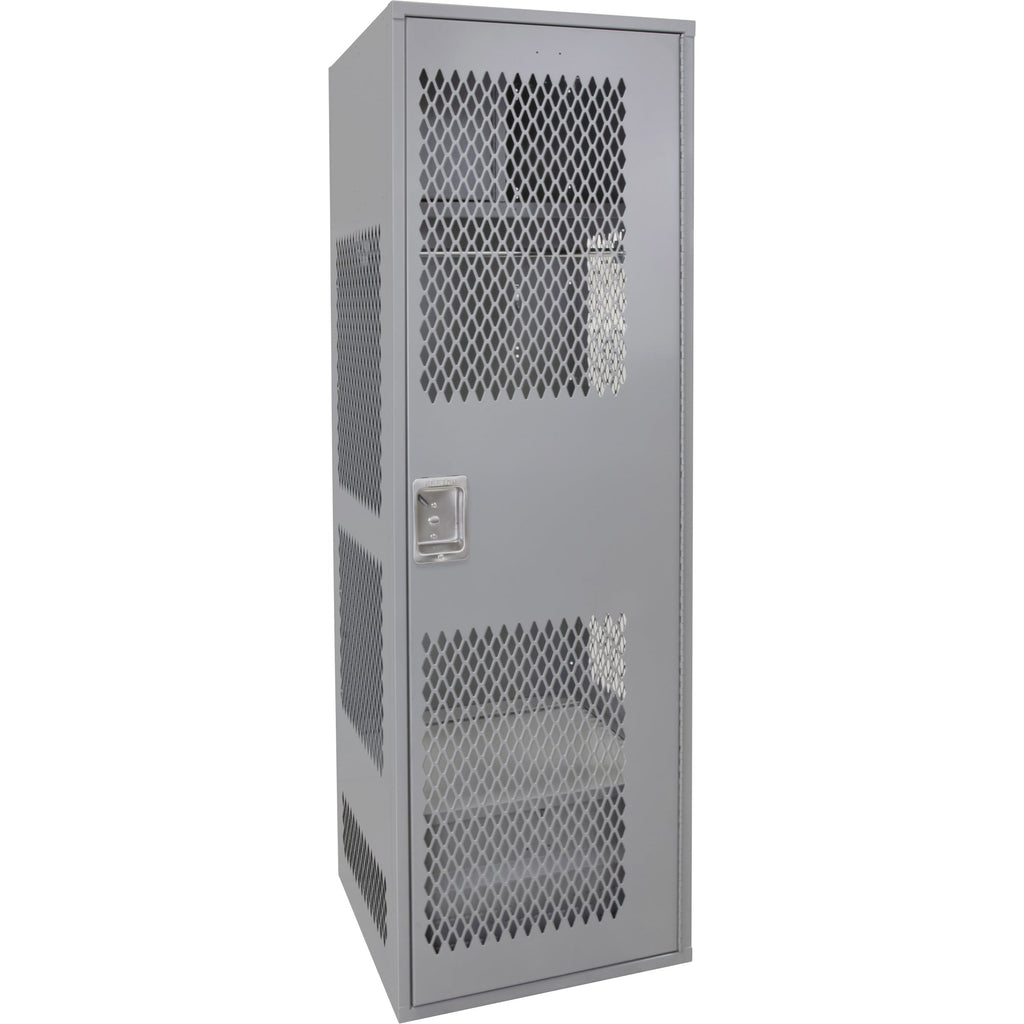 Gear Locker with Door, Steel, 24" W x 18" D x 72" H, Grey