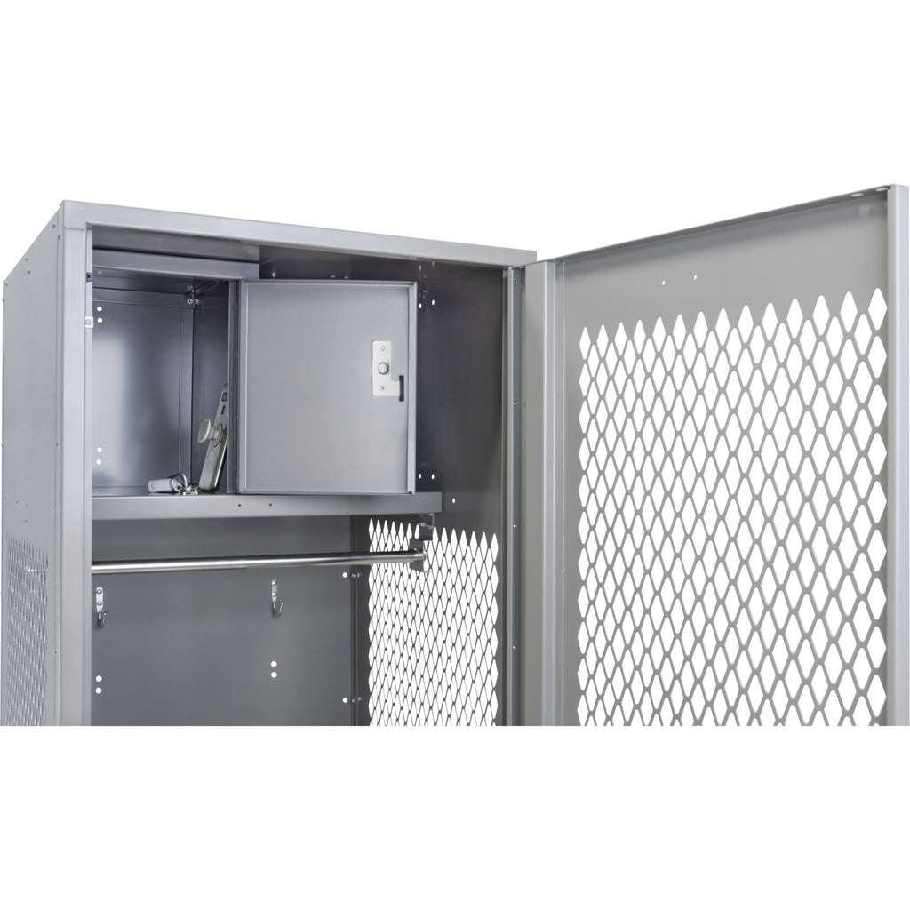 Gear Locker with Door, Steel, 24" W x 18" D x 72" H, Grey
