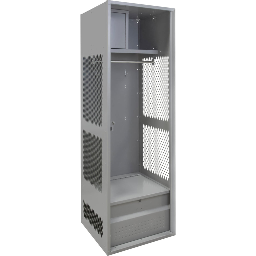 Gear Locker, Steel, 24" W x 24" D x 72" H, Grey