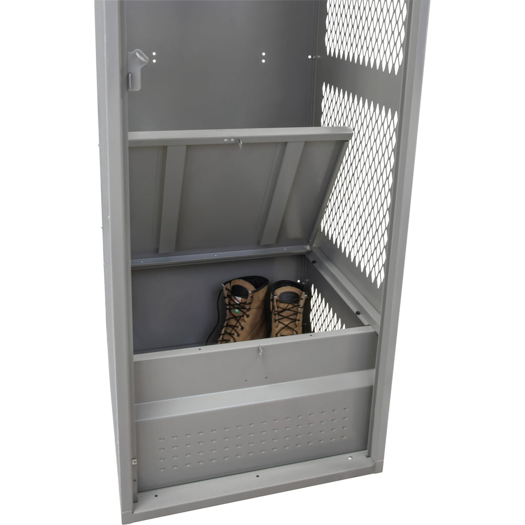 Gear Locker, Steel, 24" W x 24" D x 72" H, Grey