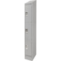 Lockers, 3 -tier, 12" x 18" x 86", Steel, Grey, Knocked Down