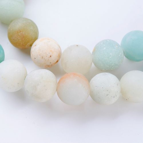 Flower Amazonite Frosted Gemstone Bead
