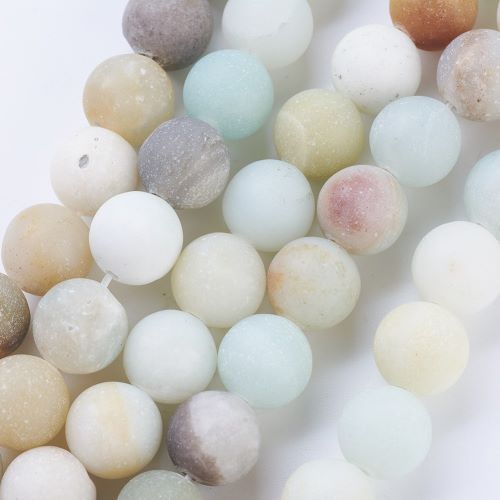 Flower Amazonite Frosted Gemstone Bead