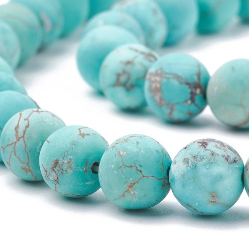 Magnesite Frosted Turquoise Gemstone Bead