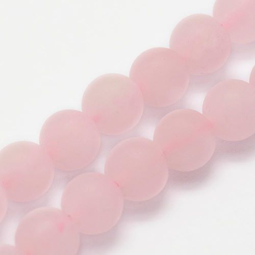 Rose Quartz Frosted Gemstone Bead